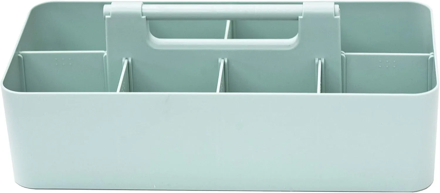 -Large Portable Caddy, DIY Dividers, 8 Compartments, Office Supplies Organizer, Simple, Portable Basket with Handle Storage Organizer Modern,Endless Multi Use -Made in USA