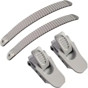 1 Sets White Snowboard Binding Parts 2 Buckles and 2 Straps for Snowboard Strap-in Toe Tongue Binding System (Big Type)