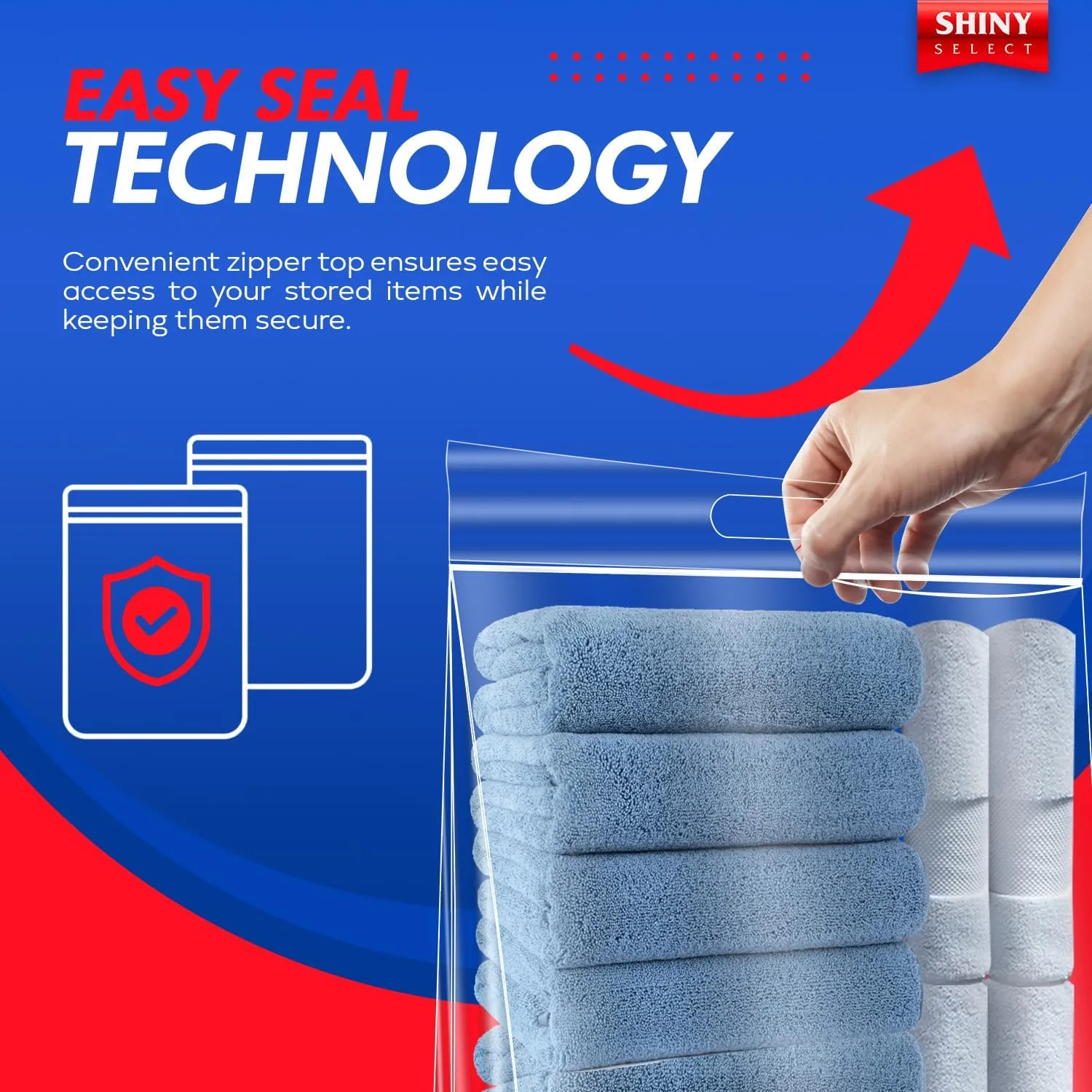 10 Gallon Jumbo Storage Bag w/Handle, Resealable Zipper Top 24x24, 15 Bags – Clear Big Plastic, Extra Large XL, 4 Mil Thick Heavy Duty for Linens, Baby Items, Documents, Sports Equipment
