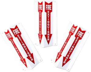 (10 Pack) Plastic Fire Extinguisher 3 Way Sign 4″ x 18″, Comply With NFPA and OSHA, ‎red