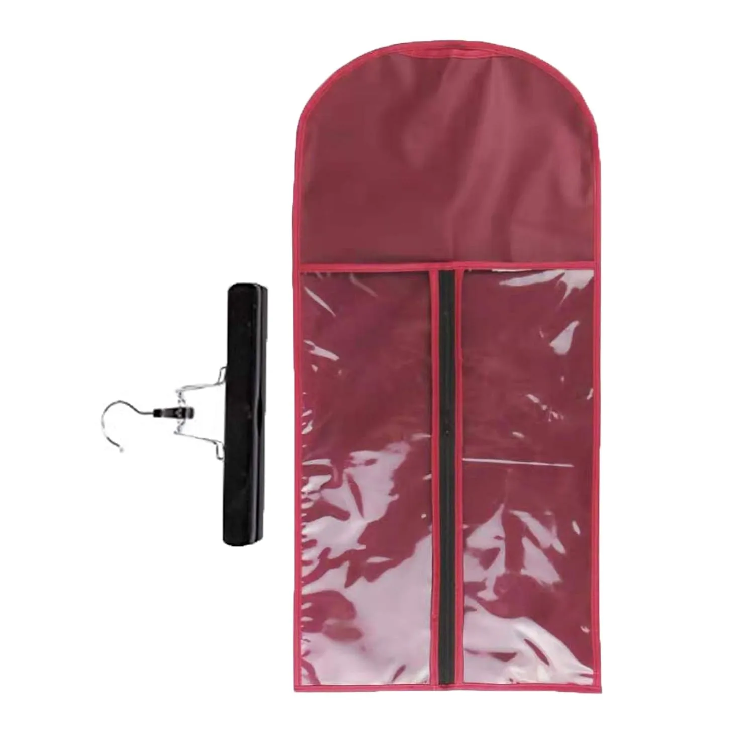 10 Packs Portable Wig Hair Extension Storage Bag with Wooden Hangers Hairpieces Storage Holder Wigs Carrier Case for Daily Use & Travel (Wine red)