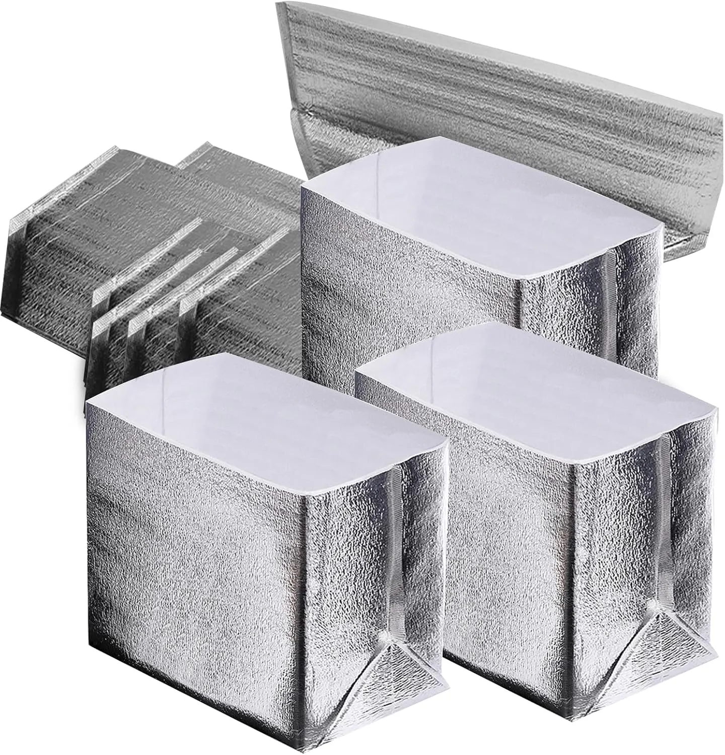 10 PCS Reusable Insulated Shipping Bags 13.4 x 9.5 x 13 Inch, Thermal Box Liners for Lunch Box Camping Picnic Foil Insulated Bag Liner Waterproof Insulation Package for Frozen and Hot Food