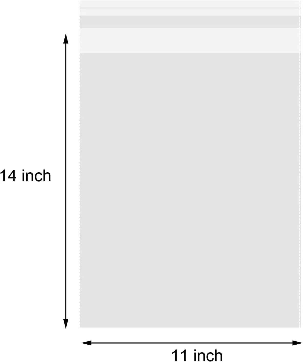100 Count 11x14 Inch Clear Poly Bags for Packaging Clothing Shirts Self Seal Cellophane Plastic Bags