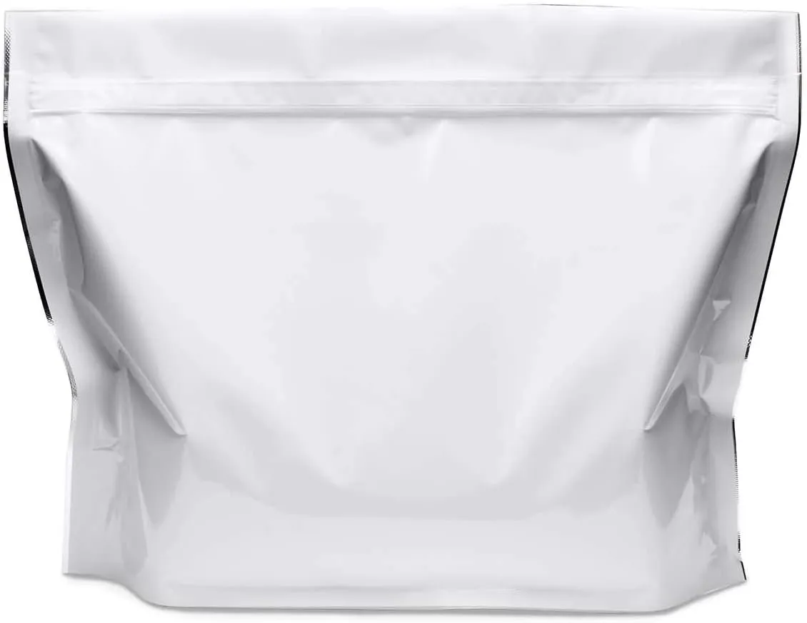 100 Pack Glossy White 12"x9"x4" Ziplock Pouch ASTM-D3475 Standard Child Resistant Exit Bags