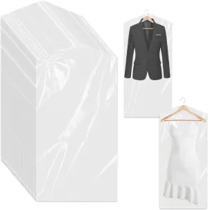100 Pack Plastic Dry Cleaning Bags 23.6x35.4 Inch Garment Bags for Hanging Clothes Clear Dry Cleaner Bags Transparent Dust-Proof Clothing Covers for Suits Coats Uniforms Laundrette