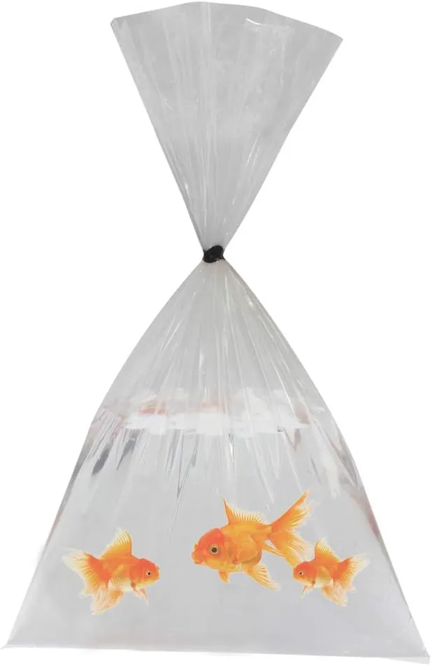 100 Pack Plastic Fish Bags 9x15 Inch Clear Polyethylene Bags Food-grade Plastic Bag Leak-proof and Recyclable Fish Bag Transport for Live Fishes Storing and Transporting(2 mil)