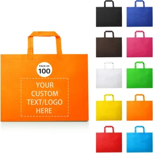 100 Reusable Shopping Bags custom bags with logo-Ideal for Company Promotions, commercial advertising,grocery bags