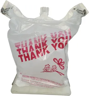 1000ct Large T-shirt Carry Out Thank You Bags 11.5"x6.25"x21" Plastic Shopping Grocery Bag