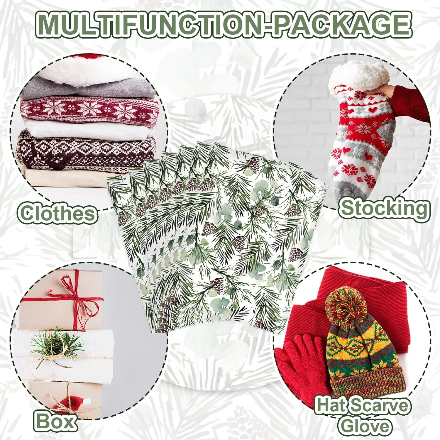100Pcs Christmas Poly Mailer 10 x 13 Inch Pine Tree Cones Packaging Bags Self Seal Mailing Envelope Bags for Winter Small Business Clothing