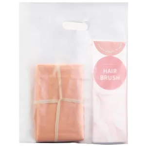 100pcs Plastic Bags With Handles, 12" x 15" Merchandise Shopping Bags for Small Business Retail Boutique Stores