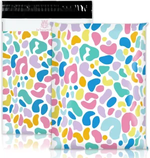 100Pcs Poly Mailer 10 x 13 Inch Colorful Irregular Pattern Packaging Bags Self Seal Mailing Envelope Bags for Small Business Clothing