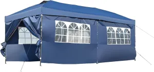 10x20 Pop Up Canopy: Heavy Duty UV Resistant Outdoor Tent - 420D Oxford Fabric with Sidewalls & Wheeled Bag - Perfect for Weddings Parties & Market Events