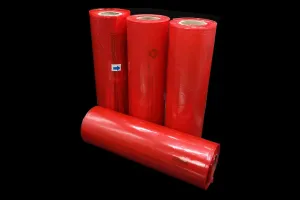 11" x 19" LDPE Clear RED Plastic Flat Open Poly Bag Roll 1.25 mil - 4 Roll (460pcs)
