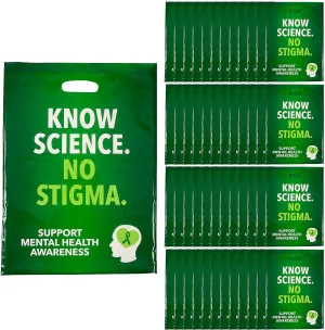12 1/2" x 17" Bulk 50 Pc. Mental Health Awareness Plastic Goody Bags, Know Science No Stigma