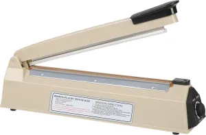 12 Inch Impulse Heat Sealer Manual Bags Sealer Sealing Machine Poly Bag Heat Sealer Heating Closer for Plastic PE PP Foil Bags Home Restaurant Food Storage with Extra Replace Element(Beige)