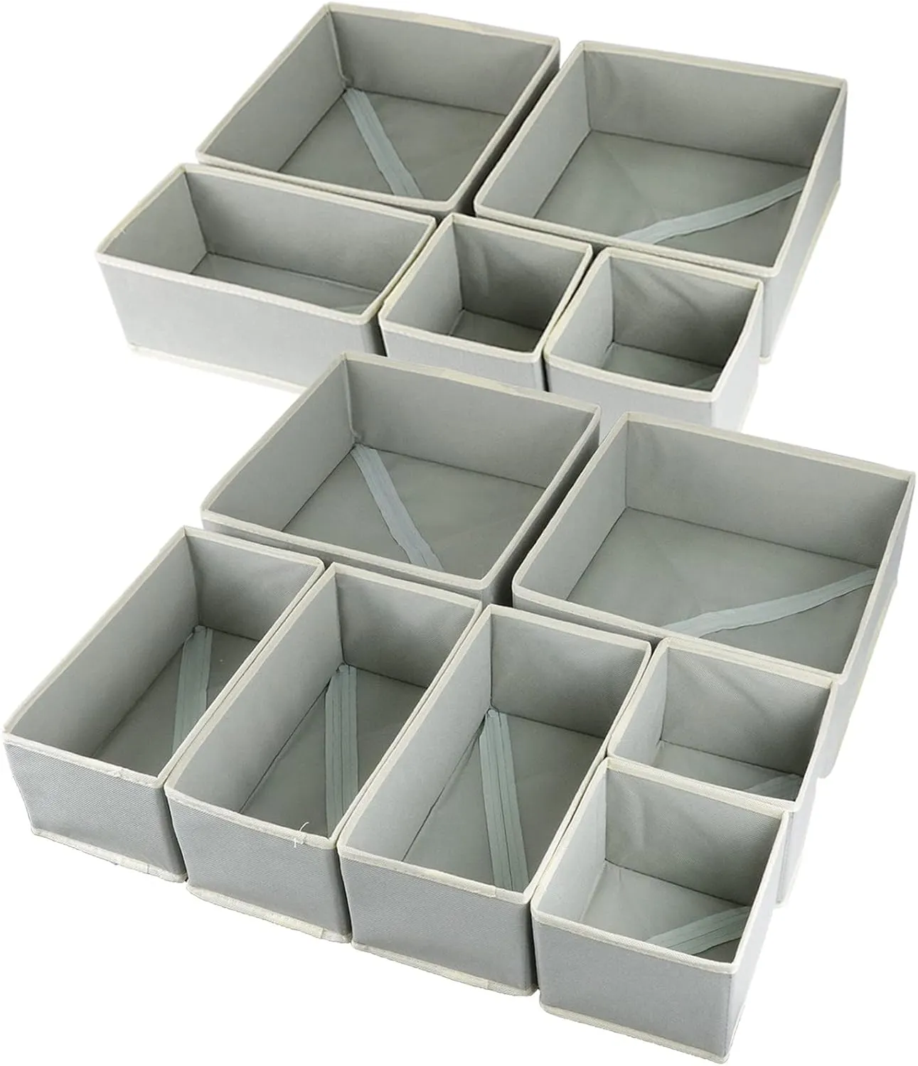 12 Pack Drawer Organizer for Clothing, Foldable Cloth Drawer Dividers Storage Bins, Clothes Drawer Organizer for Underwear,Folded Clothes,Baby Clothing,Socks,Bra,Towels,Ties