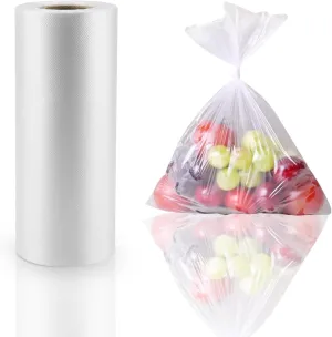 14” x 20” Food Storage Bags Roll, Clear Plastic Produce Bags for Vegetable Food Fruit Bread (1 Roll - 350pcs on a Roll)