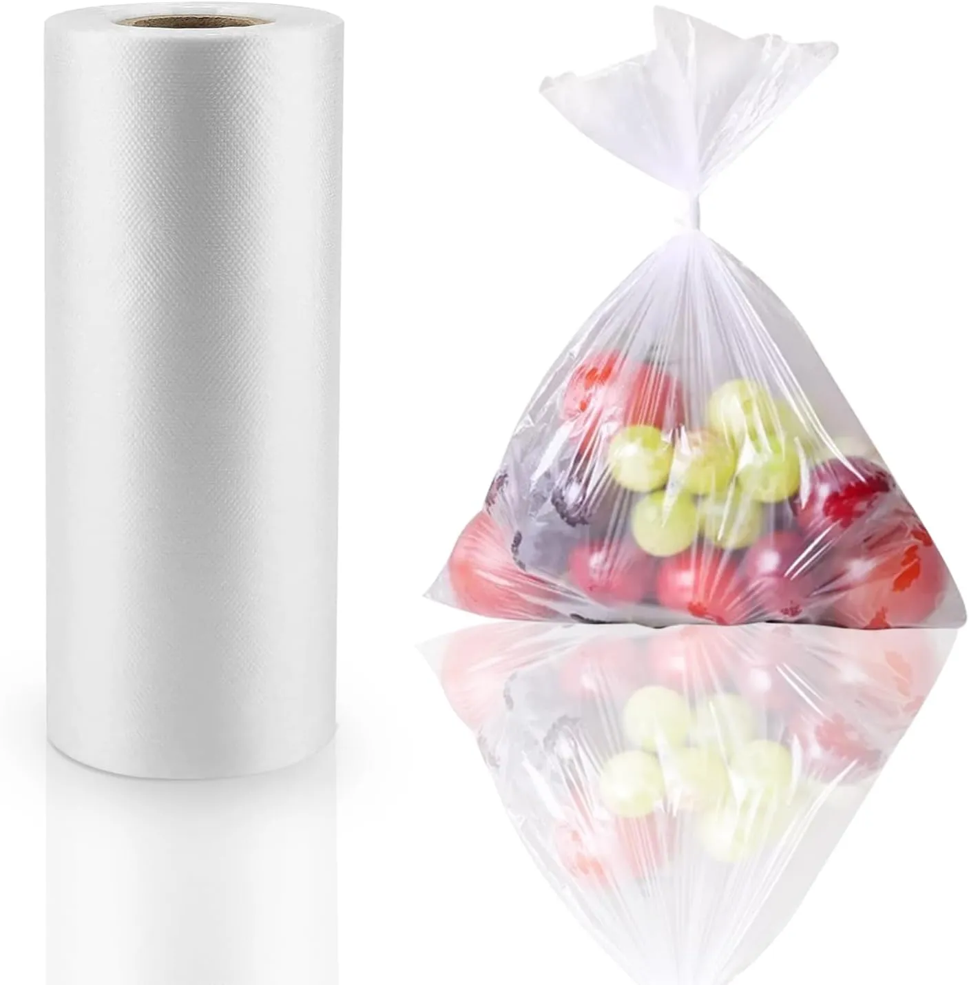14” x 20” Food Storage Bags Roll, Clear Plastic Produce Bags for Vegetable Food Fruit Bread (1 Roll - 350pcs on a Roll)
