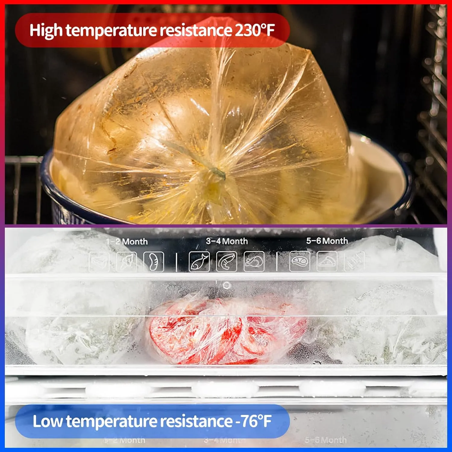 14” x 20” Food Storage Bags Roll, Clear Plastic Produce Bags for Vegetable Food Fruit Bread (1 Roll - 350pcs on a Roll)