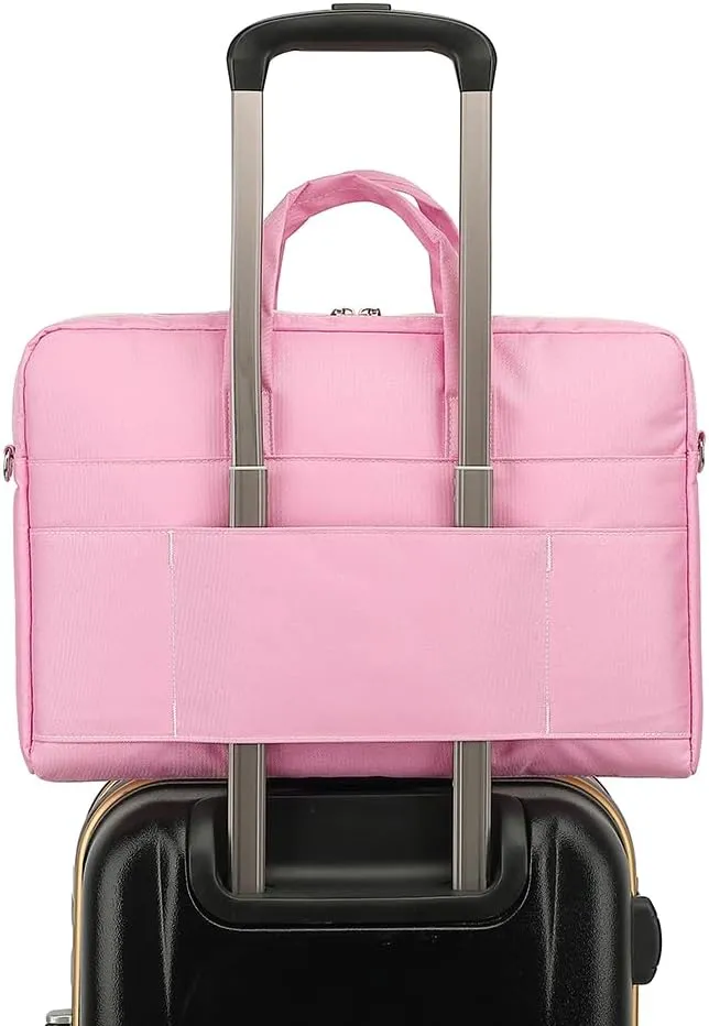 15-15.6 inch Laptop Shoulder Bag, for MacBook Pro 16, Hp Lenovo Dell 14 inch Waterproof Messenger Bag Case Sleeve (pink)