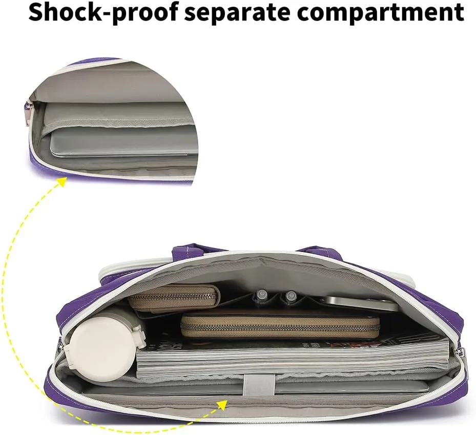 15-15.6 inch Laptop Shoulder Bag, for MacBook Pro 16, Hp Lenovo Dell 14 inch Waterproof Messenger Bag Case Sleeve (purple)