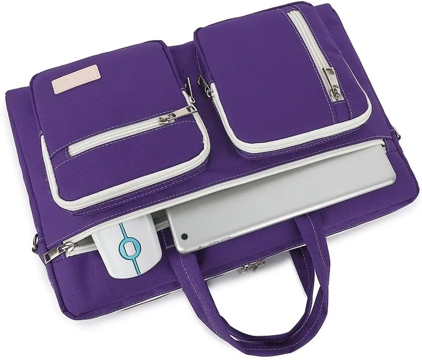 15-15.6 inch Laptop Shoulder Bag, for MacBook Pro 16, Hp Lenovo Dell 14 inch Waterproof Messenger Bag Case Sleeve (purple)