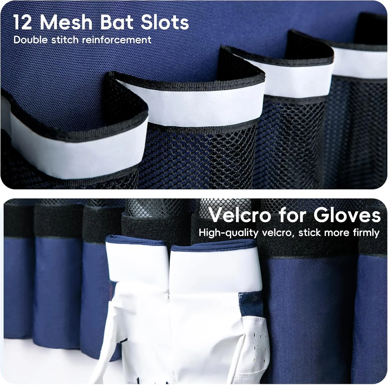 15-Bat Baseball/Softball Dugout Organizer - 900D Military-Grade Fabric & Reinforced Hooks, Holds Bats/Gloves on Fence