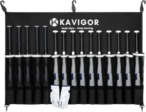 15-Bat Baseball/Softball Dugout Organizer - 900D Military-Grade Fabric & Reinforced Hooks, Holds Bats/Gloves on Fence