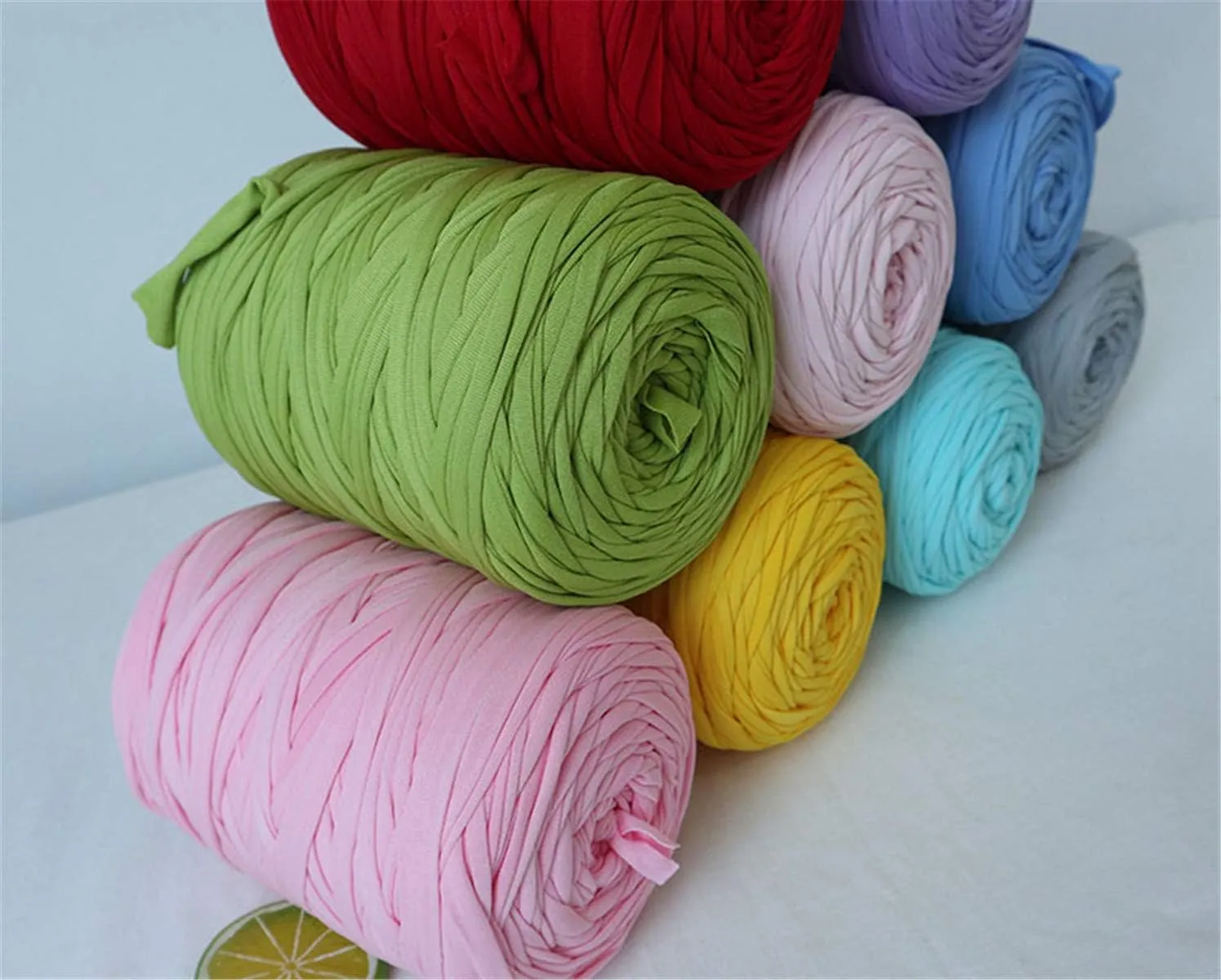 1PCS 250g 8.1oz Soild Color Fancy Yarns DIY Bag Handbag Carpet Cushion Cotton Cloth T-Shirt Yarn Knitting Crochet Yarn Pet Cave Basket Crochet Bag Fabric Yarn