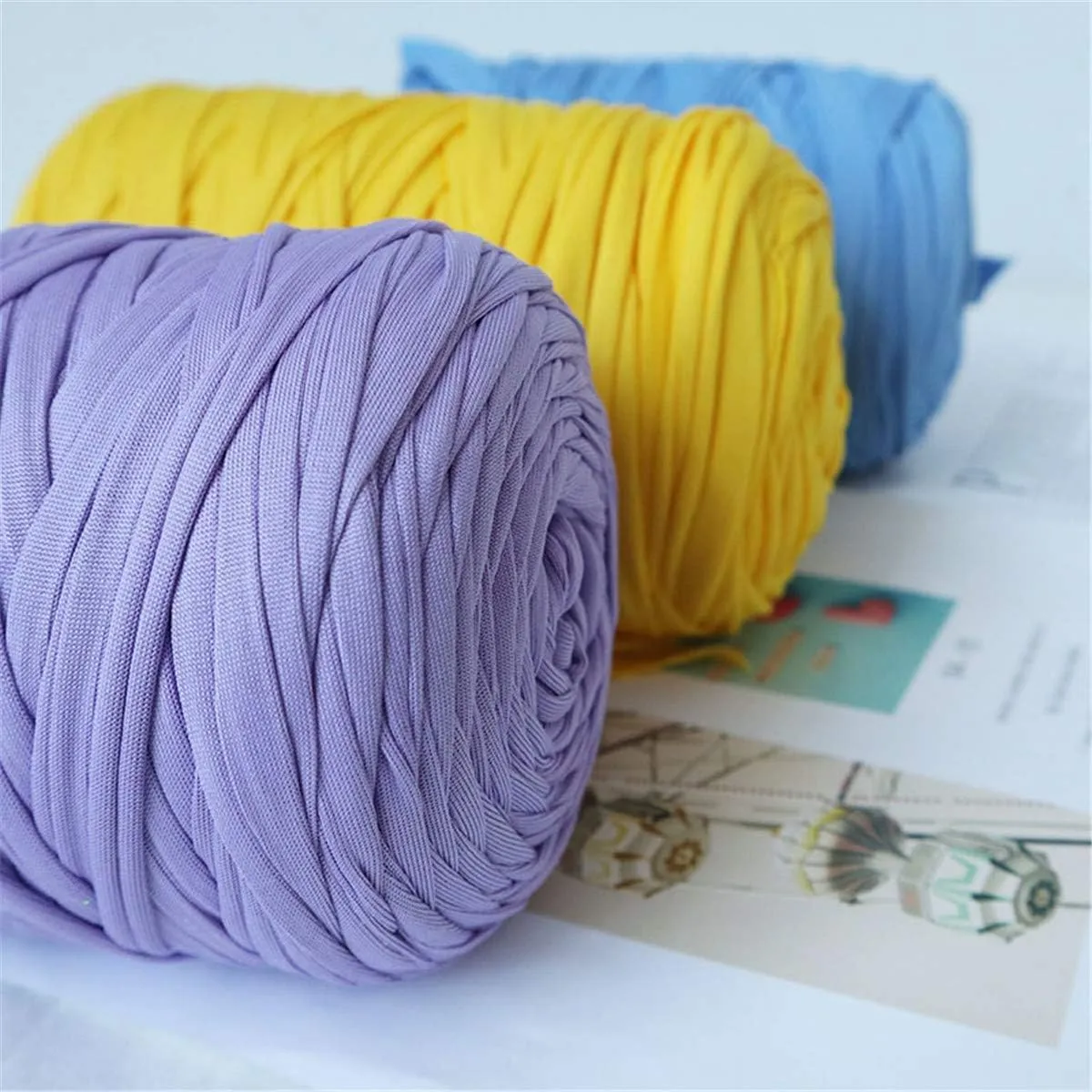 1PCS 250g 8.1oz Soild Color Fancy Yarns DIY Bag Handbag Carpet Cushion Cotton Cloth T-Shirt Yarn Knitting Crochet Yarn Pet Cave Basket Crochet Bag Fabric Yarn