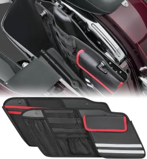 2-Pack Motorcycle Saddlebag Organizer Compatible with 2014-2025 Harley Davidson Touring Models Road Glide Street Glide Electra Glide Road King, Hard Saddle Bag Side Storage Pouch
