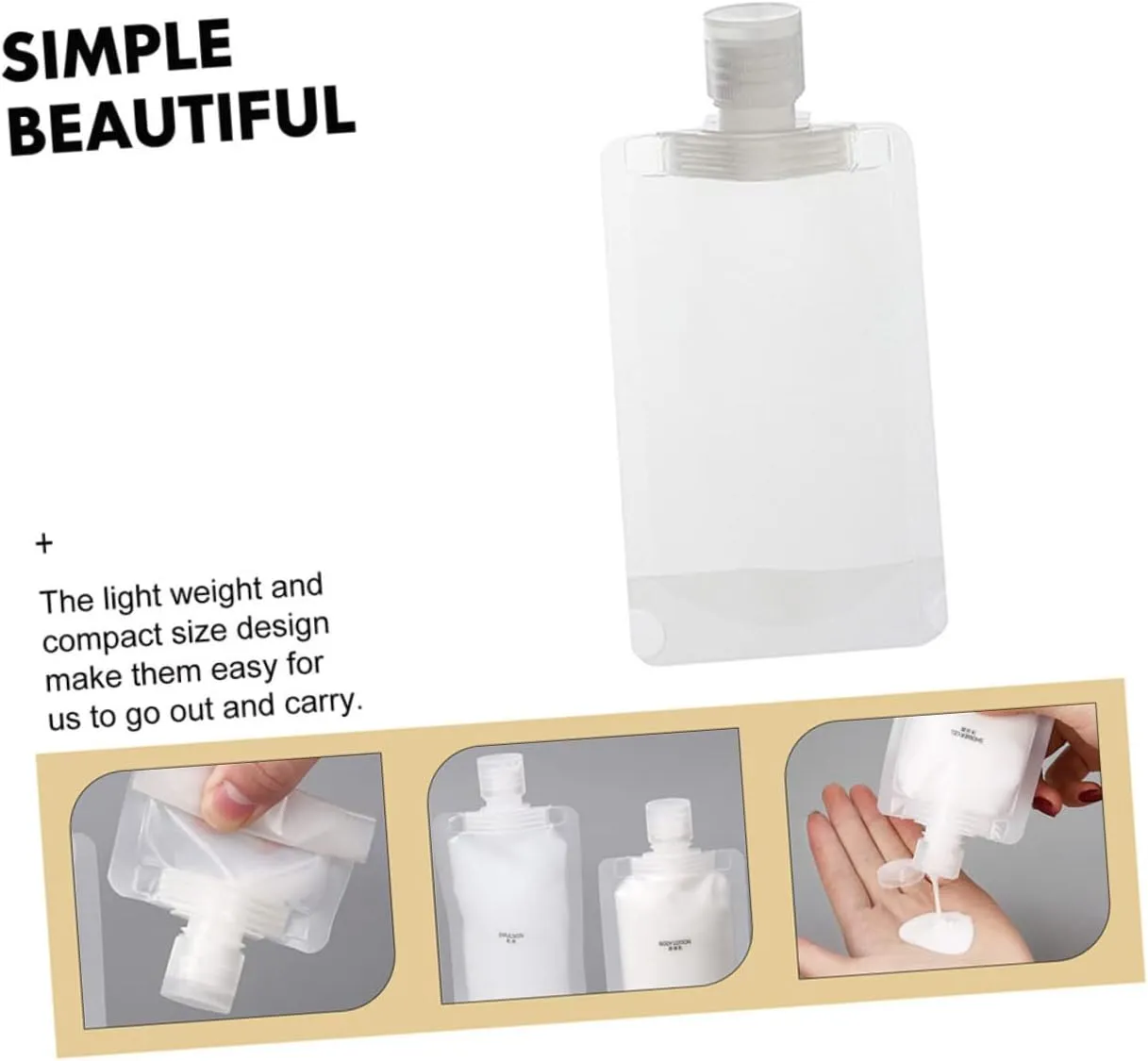 2 Sets Lotion Bag Storage Bags Travel Bag Travel Squeeze Bags Portable Essential Oil Clamshell