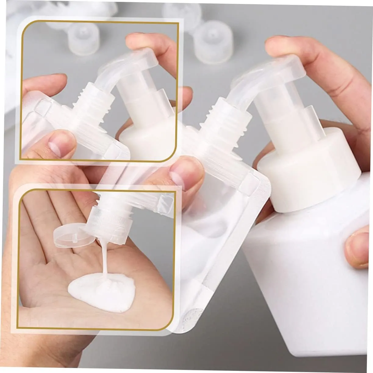 2 Sets Lotion Bag Storage Bags Travel Bag Travel Squeeze Bags Portable Essential Oil Clamshell