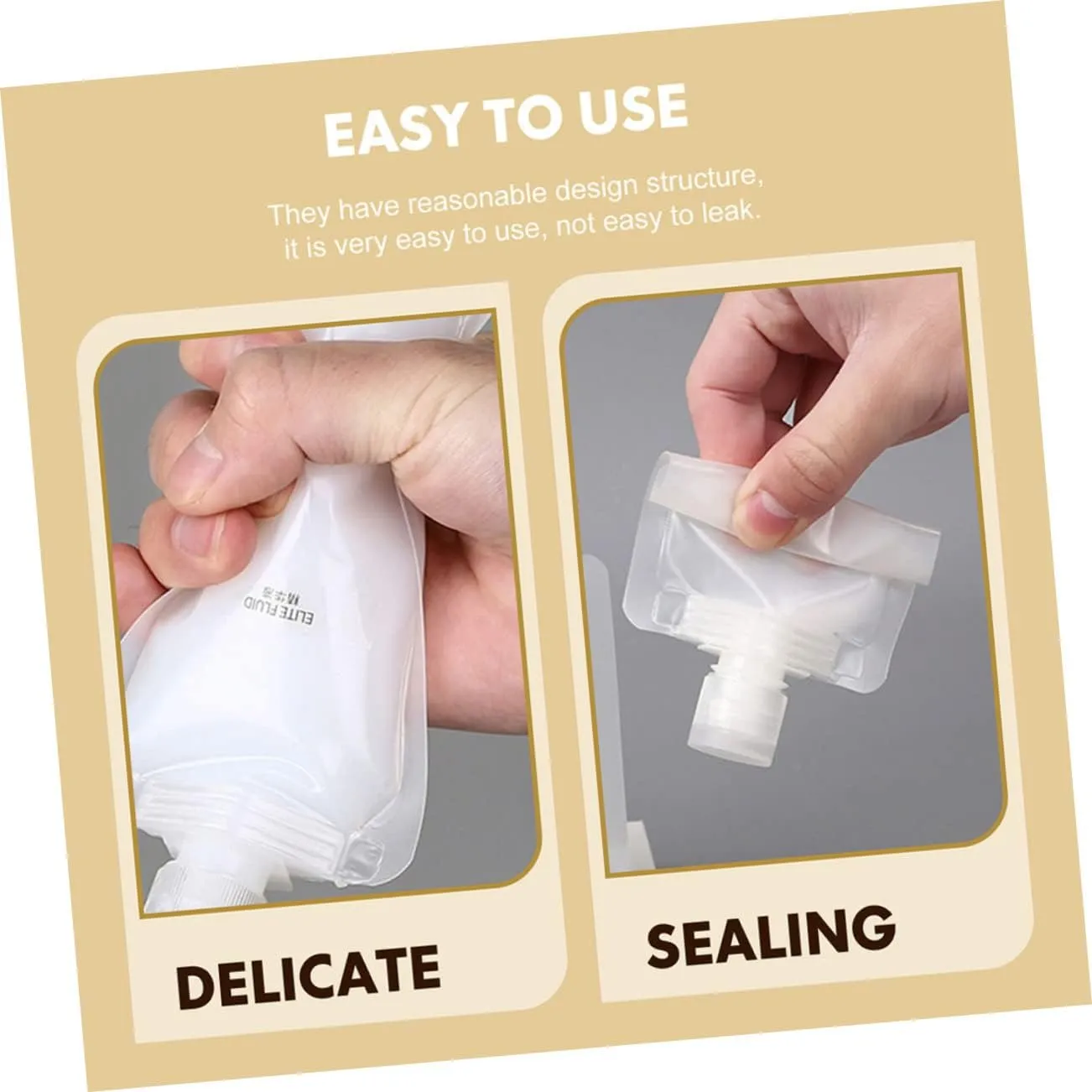2 Sets Lotion Bag Storage Bags Travel Bag Travel Squeeze Bags Portable Essential Oil Clamshell