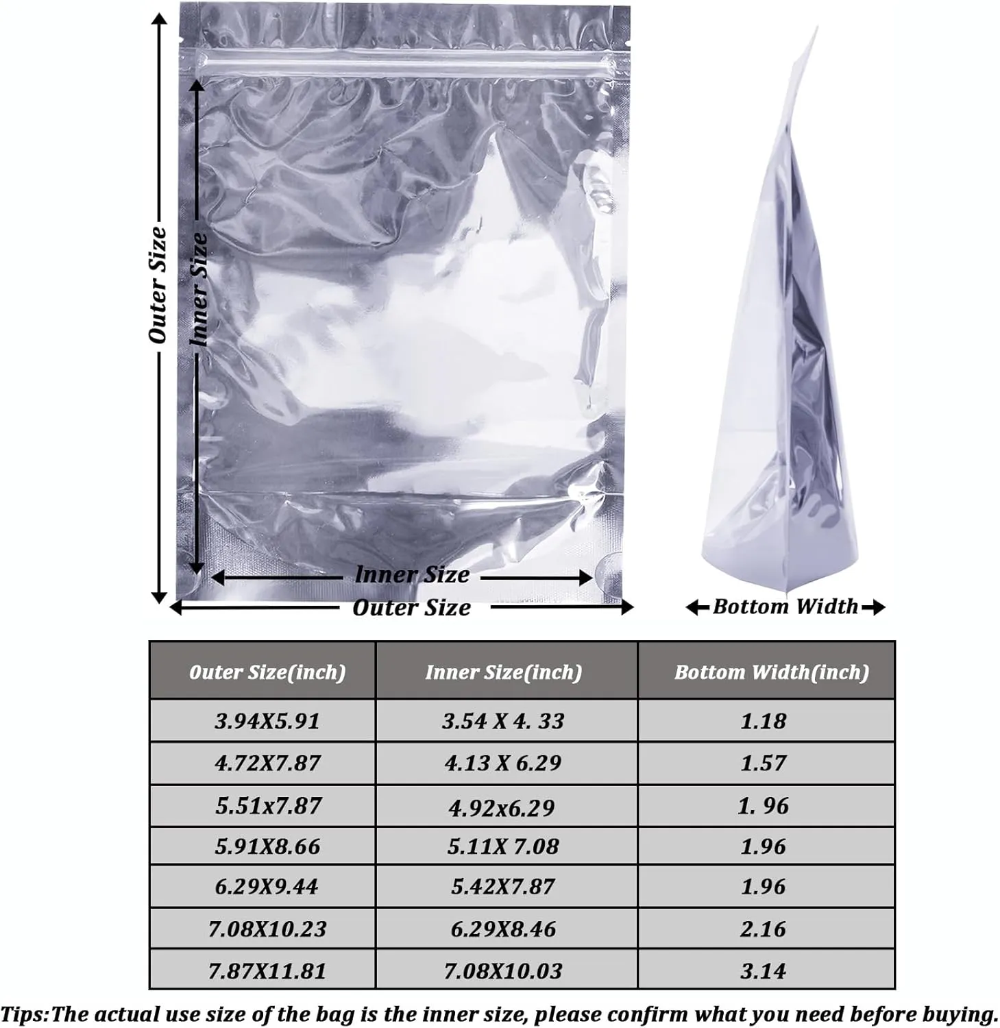200 Pack Mylar Bags for Food Storage Resealable Aluminum Foil Clear Stand Up Pouch with Front Window 5.91×8.66 Inch Reusable Zipper Lock Food Packaging Heat Seal Bags for Small Business and Home