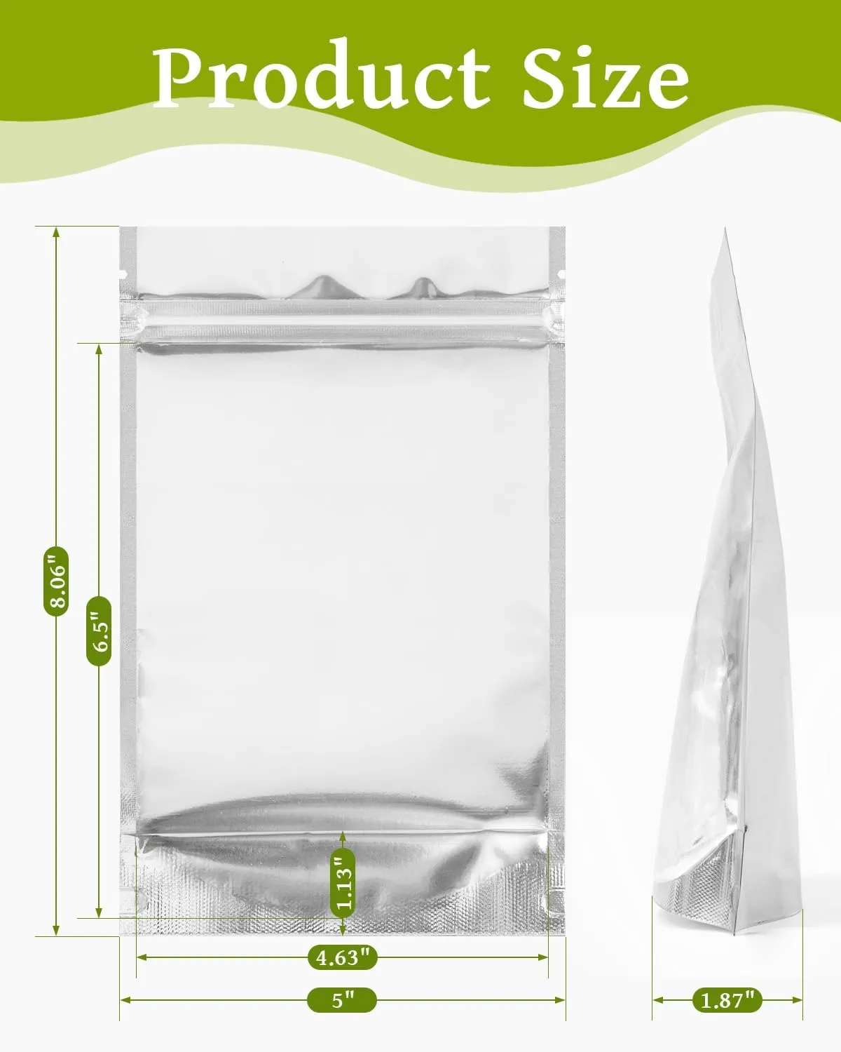200 Pcs 5"x8" Mylar Bags for Food Storage - Clear Front, Stand-up, Resealable Bags for Small Business Packaging Supplies, Snacks Candy Bath Salts Hand Made Gift Festival