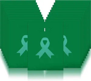 200 Pcs Mental Health Awareness Party Favor Bags, 9 x 12 Ribbon Plastic Merchandise Store Bags with Handles for Retail Shopping Gift Wrapping Party Treat(Green)