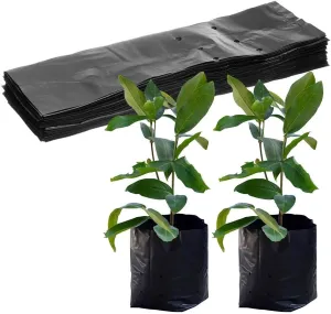 200pcs Black Nursery Grow Bags, Thickened Plastic Nursery Bags, Gardening Seed Plant Bags, Plant Grow Bags with Pores(14x15cm)