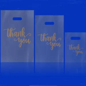 200Pcs Clear Thank You Shopping Bags for Small Business with Handles, 3 Size Iclude 13.8x9.8 In, 11.8x7.9 In, 7.9x5.9 In, Retail shopping bags for Craft Shows, Clothes, Party Favors (Clear)