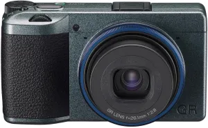 2022 Ricoh GR IIIx Urban Edition, Metallic Gray with Navy Blue, Digital Compact Camera with 24MP APS-C Size CMOS Sensor, (in The 35mm Format) (Renewed Premium)