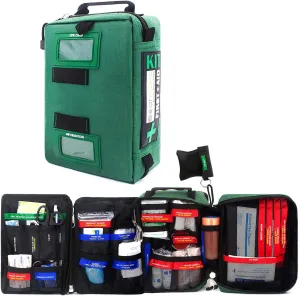 255PCs Compact First Aid Kit Emergency Survival Trauma Kit Medical Kit with Labeled Compartments for Boat Car Camping Hiking Travel & Backpacking