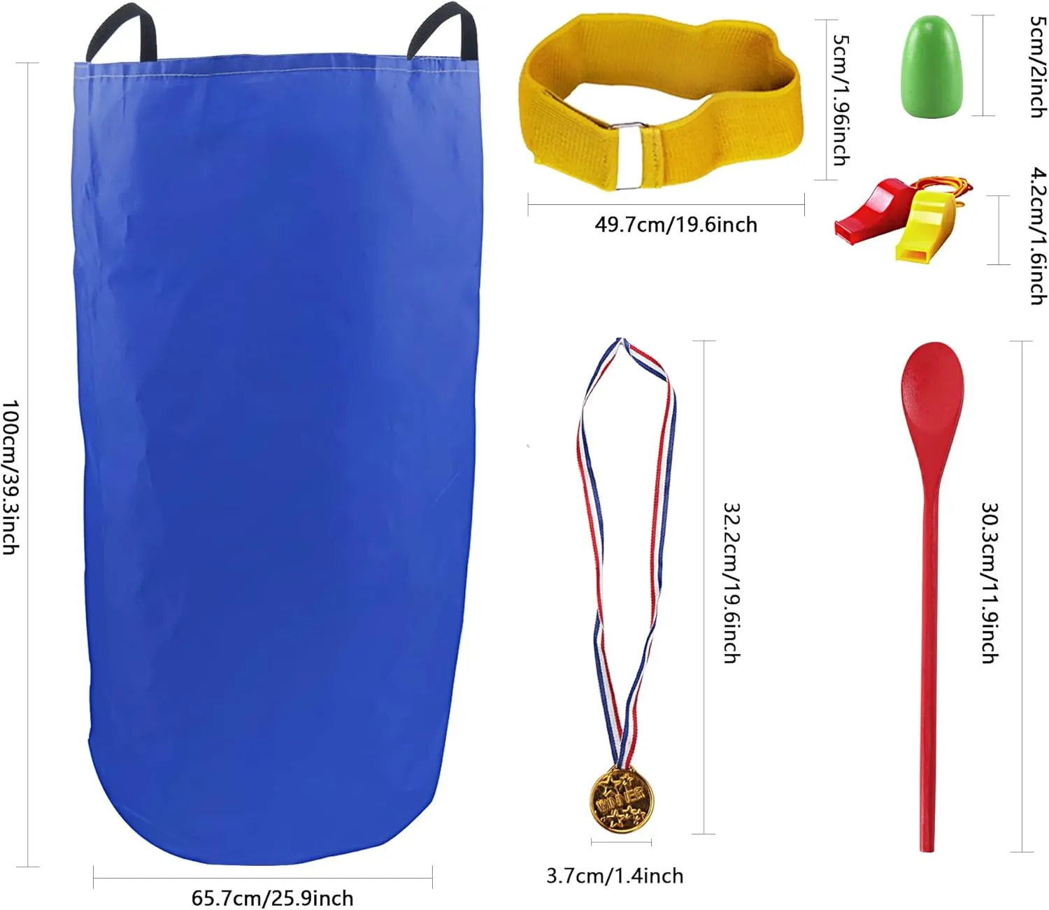28PCS Potato Sack Race Bags, Egg and Spoon Race, Carnival Games 3-Legged Relay Race Bands, Outdoor Games for Kids and Adults (with Game Prizes & Whistles), Outside Yard Lawn Birthday Party Games