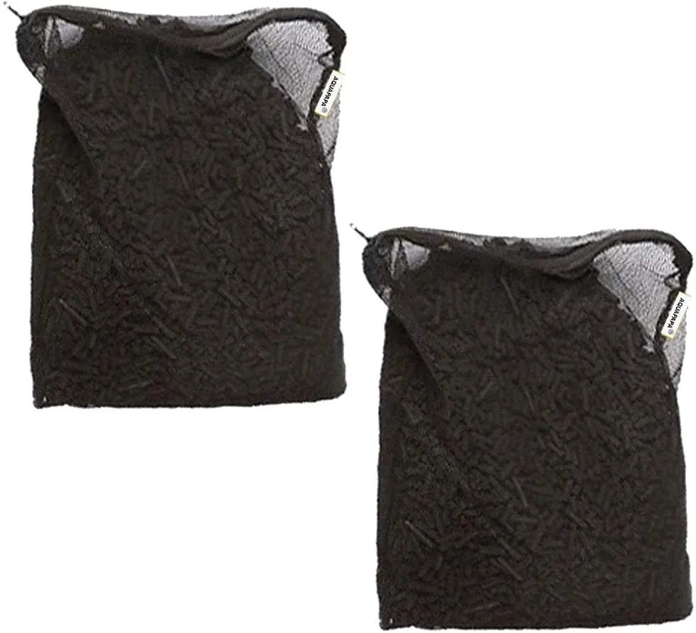 2bags 10lbs Activated Carbon Charcoal in Media Bag for Aquarium Fish Tank Koi Pond Filter