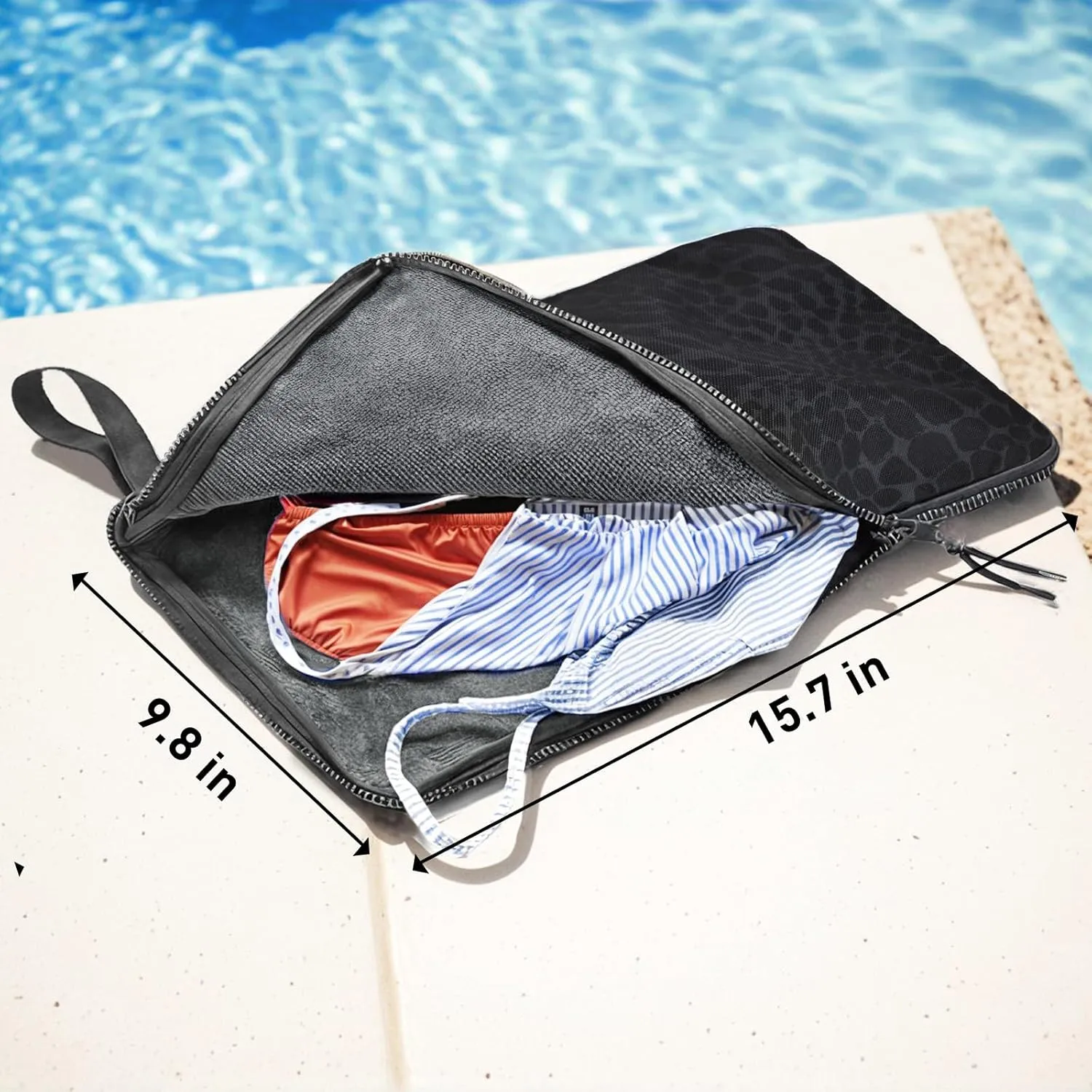 2IN1 Wet Bag, Wet Bag for Swimsuit Embedded Towel,Waterproof Swimsuit Bag,Wet Clothes Bag,Cloth Diapers,Dry Bag Gym Beach Pool Travel Essentials Machine Washable