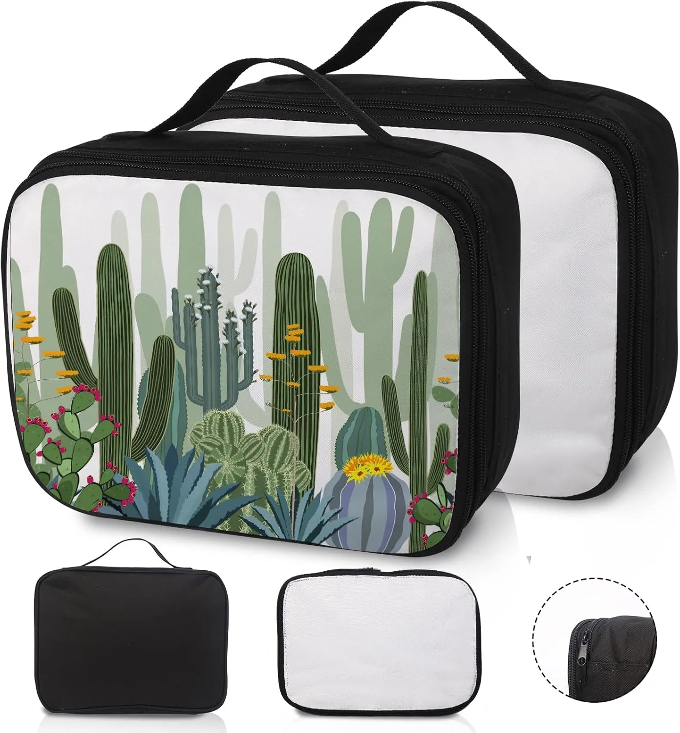 2pcs Sublimation Blanks Makeup Bag,Sublimation Blanks Cosmetic Bag Makeup Bag Bulk Travel Toiletry Bag With Zipper Pouch Insulated Lunch Bag Heat Transfer Removable Sublimation Bags for DIY Craft