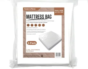 2PK Full Mattress Bags for Moving and Disposal 96''x54''x14'',Waterproof Storage Mattress Cover Full Size & Twin XL Size for Mattress or Boxspring, Dust Proof Moving Suppliers.