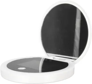 2X Magnification Makeup Mirror with LED Light Mirror for Sunscreen Test with LED Light, Portable Cosmetic Mirror for Travel, Ideal for Sunscreen Compact & Travel Mirrors