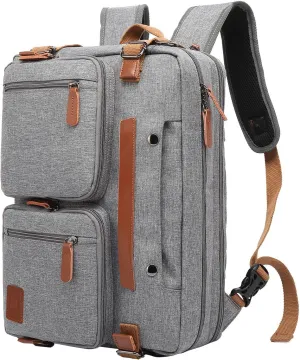 3 in 1 Computer Backpack for Men - 17.3 Inch Laptop Work Bag, Briefcase - Grey