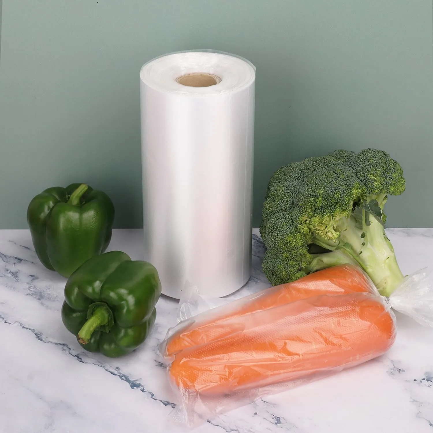 3 Roll Food Storage Bags (8 x 12 in - 1920 PCS), Plastic Roll Bags, Food Storage Roll Bags for Fresh Produce, Fruits, and Vegetables, Durable and Convenient by KUKLIPJIM., Clear