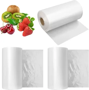 3 Roll Food Storage Bags (8 x 12 in - 1920 PCS), Plastic Roll Bags, Food Storage Roll Bags for Fresh Produce, Fruits, and Vegetables, Durable and Convenient by KUKLIPJIM., Clear